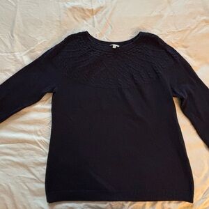 Talbots Classic Navy Blue Crew Neck Sweater